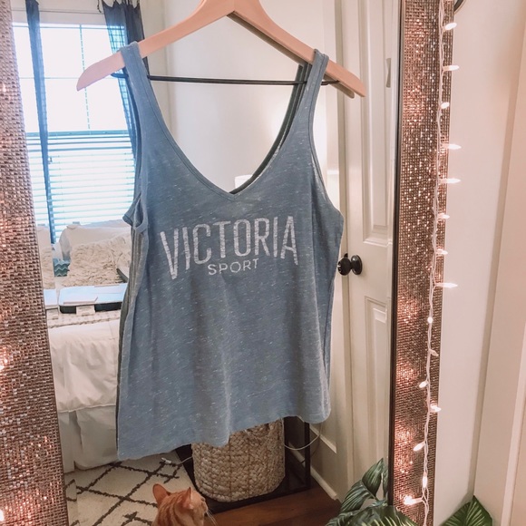Victoria's Secret Tops - Victoria’s Secret Blue Athletic Cross Back Tank Sm